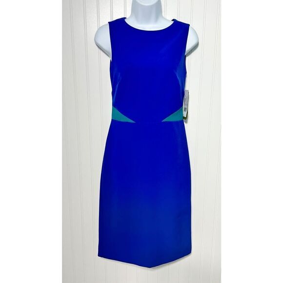 Nicole‎ Miller Artelier Women's Sleeveless Sheath Knee Length Dress Royal Blue 0 - Picture 13 of 13